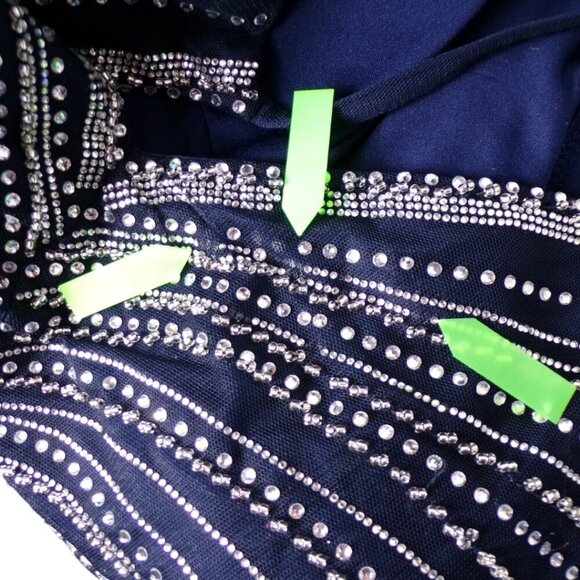 TLC Say Yes To The Prom Navy Formal Dress Spaghetti Strap Rhinestone 20W #1180 - Picture 5 of 6